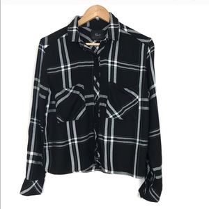 Rails Dylan Plaid Button Down Shirt Black Medium